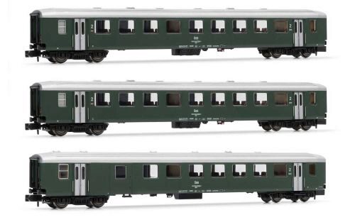 Arnold HN4376 ÖBB 3 Schlierenwagen 2 x B + 1 x BD grün Ep IV